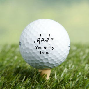 Dad Hearts Custom Text Message Golf Balls