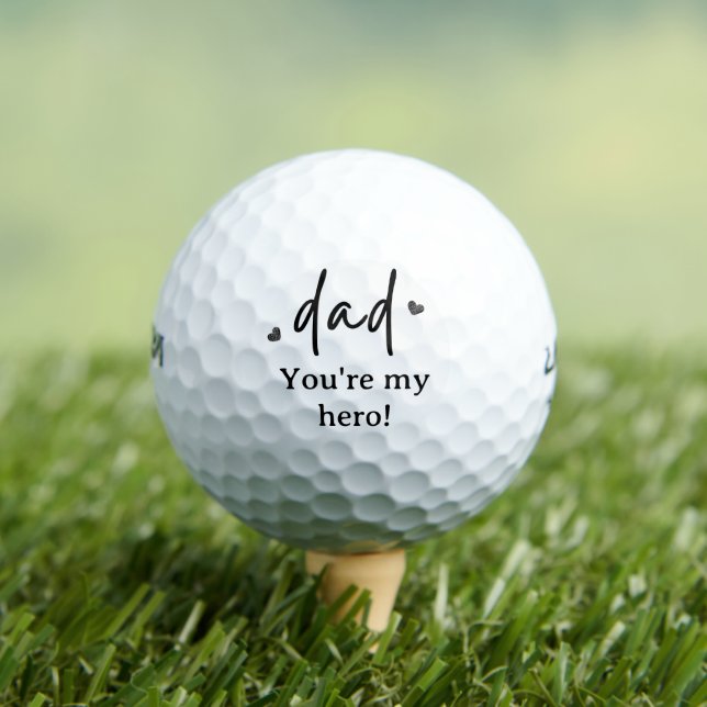 Dad Hearts Custom Text Message  Golf Balls (Insitu Tee)