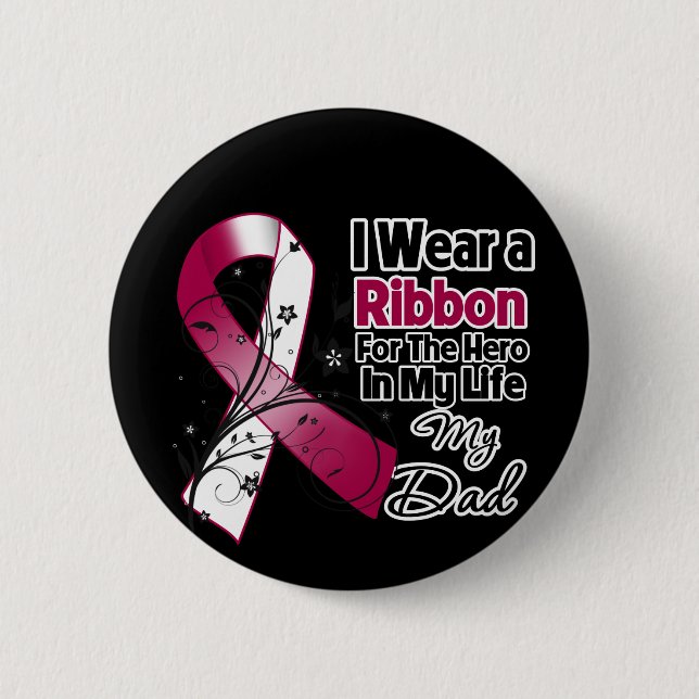 Dad Hero in My Life Head Neck Cancer Button (Front)