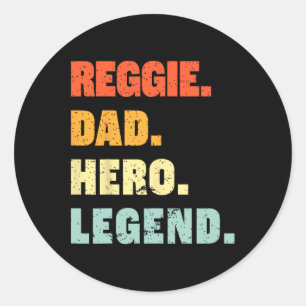 Dad Hero Legend Personalized Custom Name Fathers D Classic Round Sticker