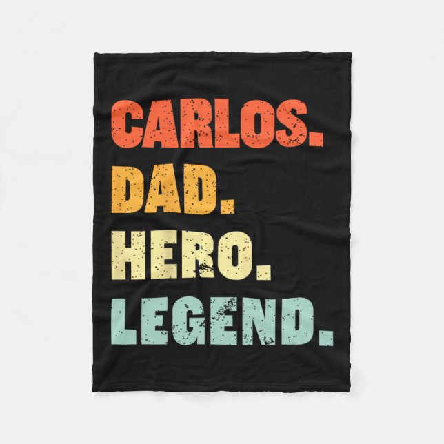 Dad Hero Legend Personalized Custom Name Fathers D Fleece Blanket (Front)
