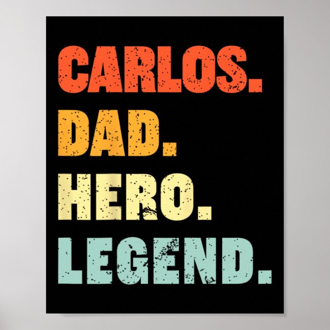 Dad Hero Legend Personalized Custom Name Fathers D Poster (Front)