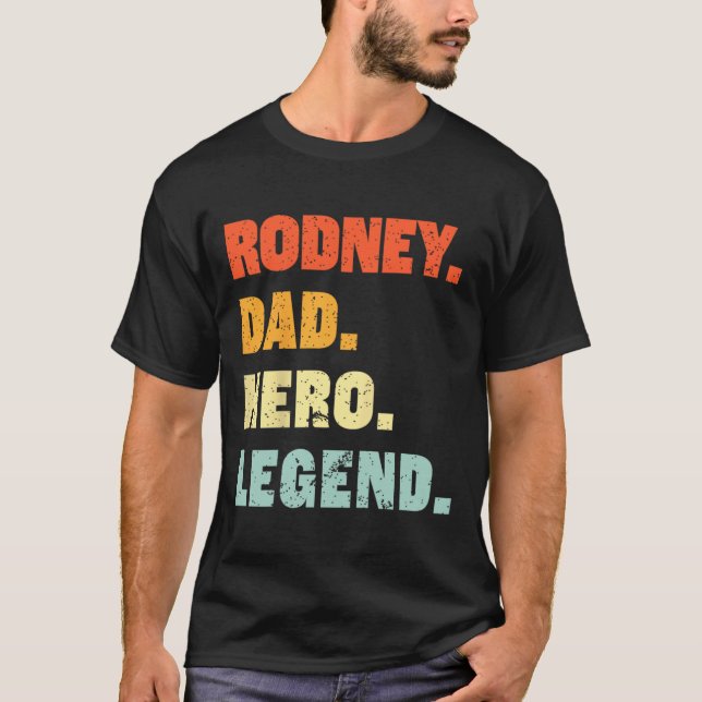 Dad Hero Legend Personalized Custom Name Fathers D T-Shirt (Front)