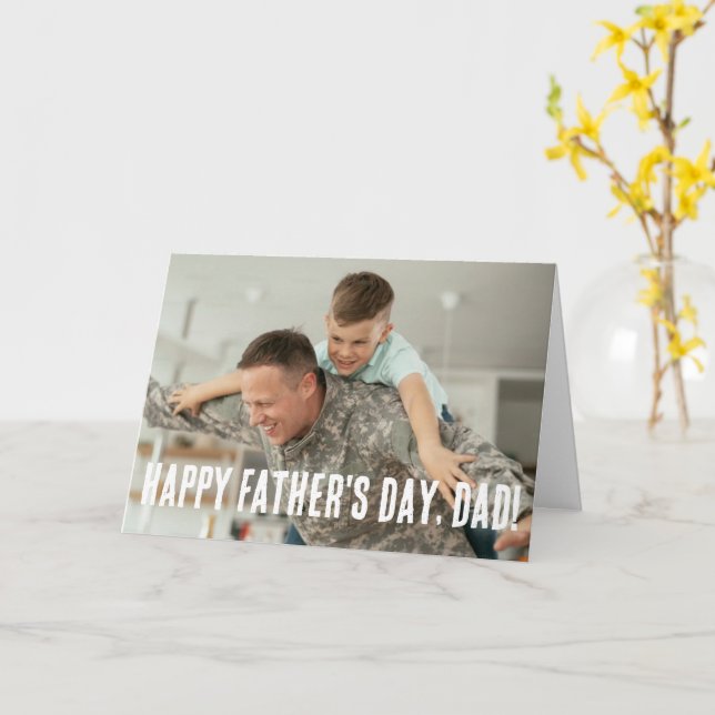 Dad Hero Personalized Photo Father's Day Card (Yellow Flower)