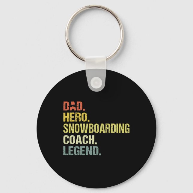 Dad Hero Snowboarding Coach Funny Snowboarding Coa Keychain (Front)