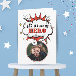 Dad Hero Superhero Speech Bubble Fathers day Card<br><div class="desc">Dad Hero Superhero Speech Bubble Fathers day Card. Add your photo and message inside.</div>