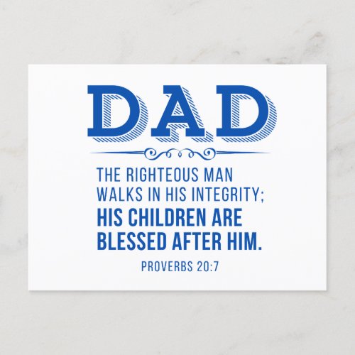 Dad _ His children are blessed Christian Fathers Holiday Postcard