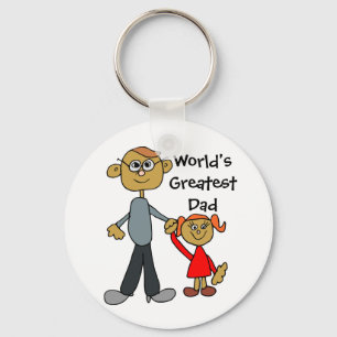 Dad Holding Daughters Hand, World's Greatest Dad!! Keychain
