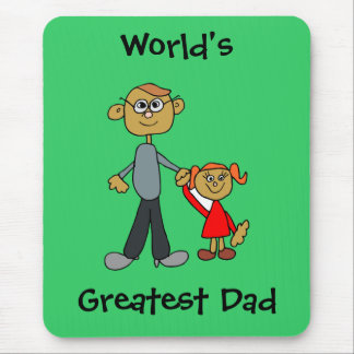 Dad Holding Daughters Hand, World's Greatest Dad Mouse Pad