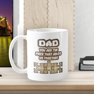 Dad Holding Family Together 2 Names Edition Coffee Mug