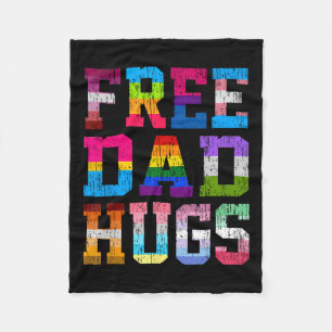 Dad Hugs For Pride Month Lgbt Fathers Day  Fleece Blanket