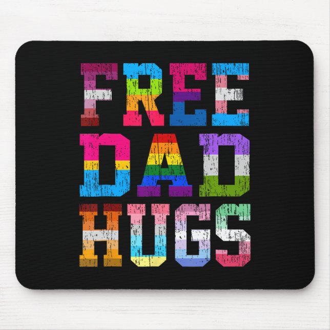 Dad Hugs For Pride Month Lgbt Fathers Day  Mouse Pad (Front)