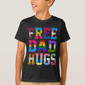 Dad Hugs For Pride Month Lgbt Fathers Day T-Shirt