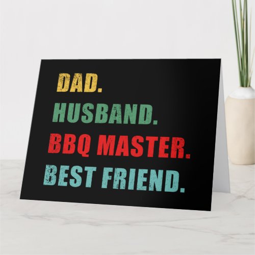 Dad Husband BBQ Master Best Friend Father Day Gift Thank You Card