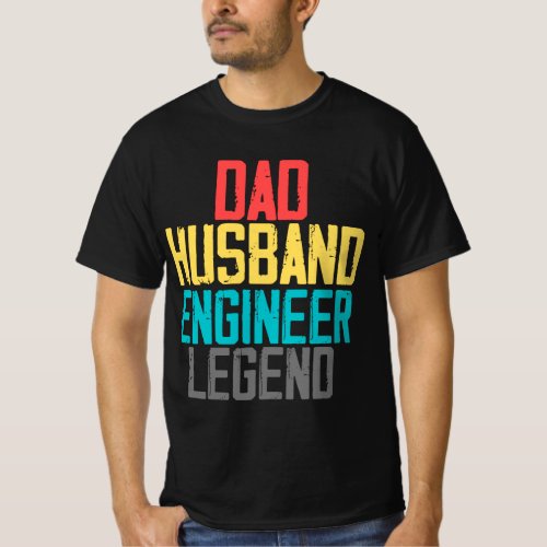 Dad Husband Engineer Legend Vintage Engineer  T_Shirt