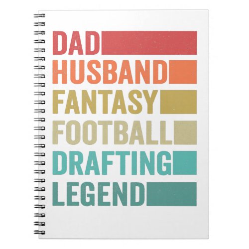 Dad Husband Fantasy Football Drafting Legend Funny Notebook