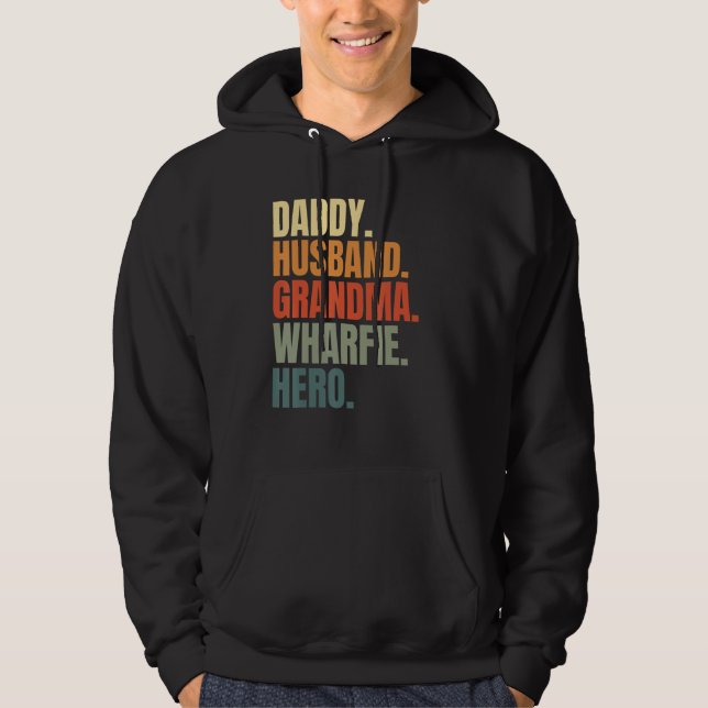Dad husband grandpa wharfie legend dockworker long hoodie (Front)