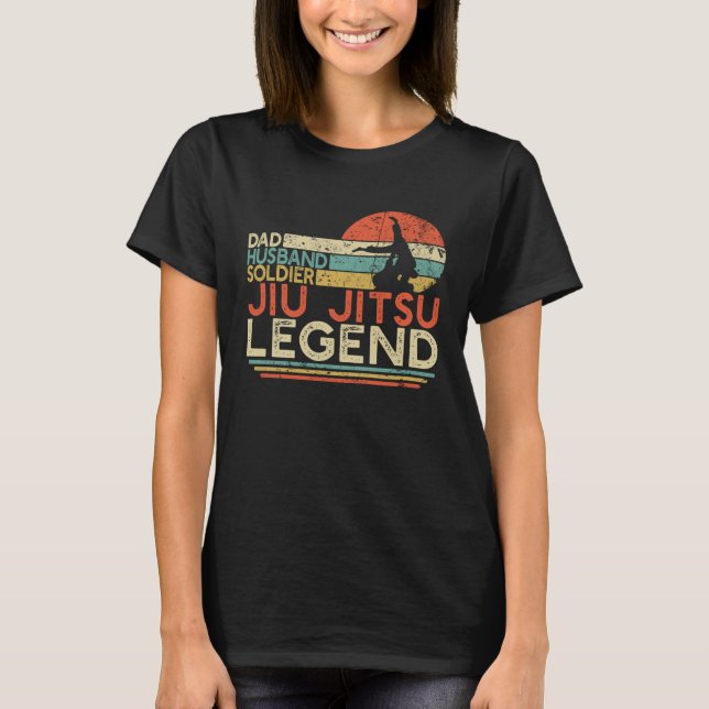 Dad Husband Soldier Jiu Jitsu Legend Military BJJ  T-Shirt (Front)