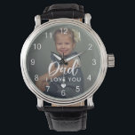 Dad I love You Elegant Photo Watch<br><div class="desc">Modern,  elegant photo watch features single photo,  typography script ''dad'' ,  ''I love you'' . Perfect as a gift for father;s day,  Christmas or a keepsake.</div>