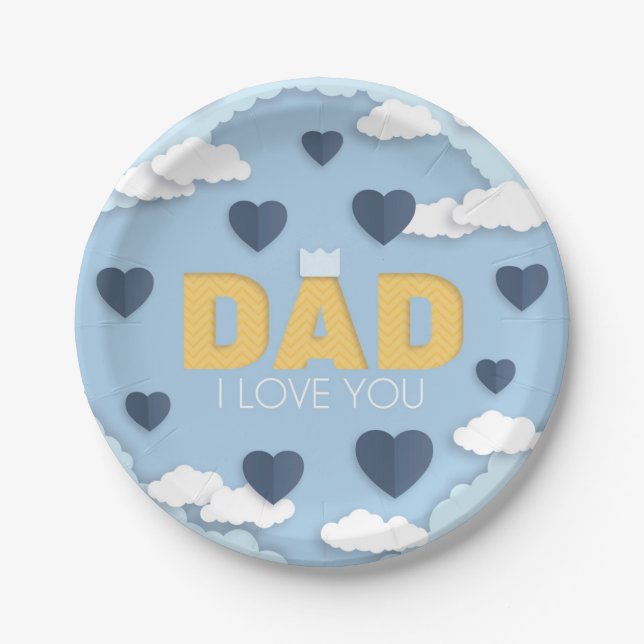 Dad I love you, father's day gift  Paper Plates (Front)