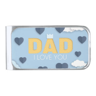 Dad I love you, father's day gift Silver Finish Money Clip