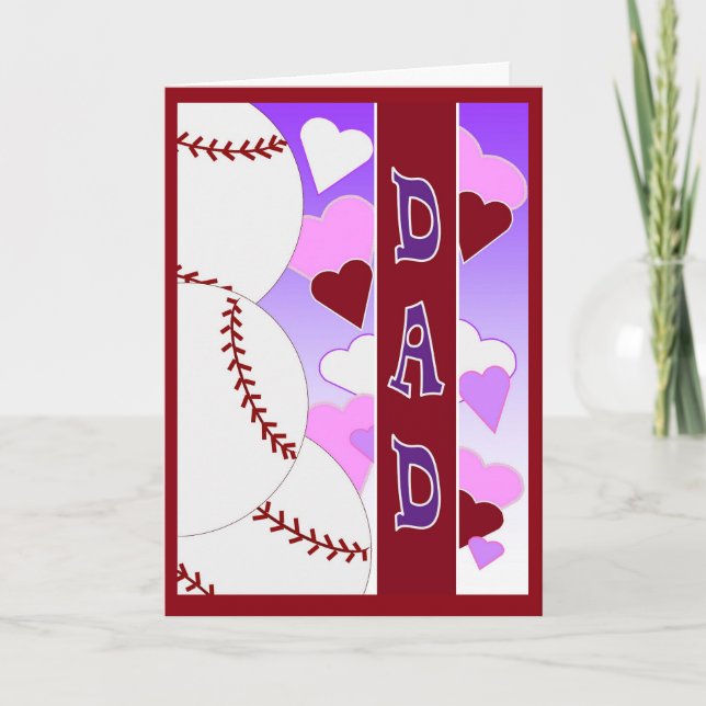 DAD  I Love You > Than You Love Baseball Valentine Holiday Card (Front)