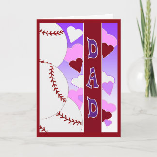 DAD I Love You > Than You Love Baseball Valentine Holiday Card