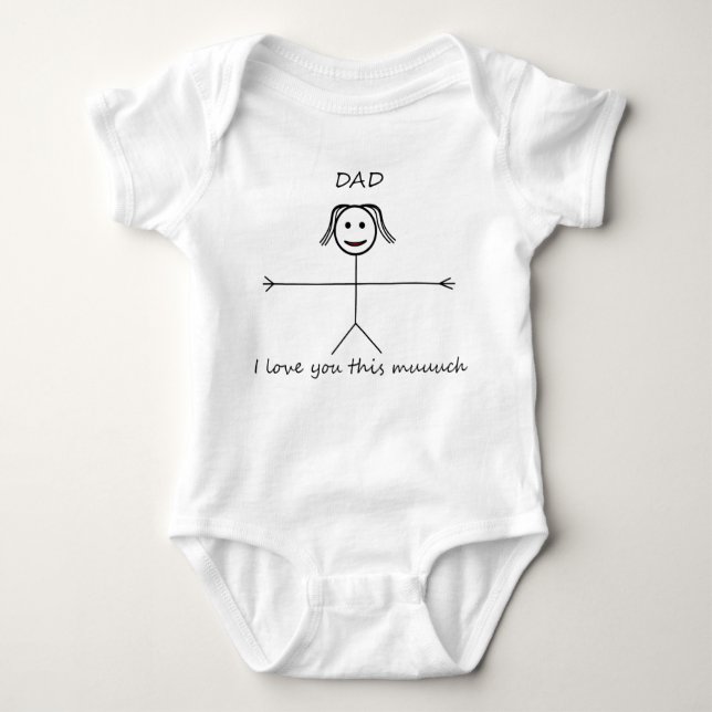 Dad I Love You this Much Baby Bodysuit (Front)