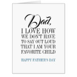 Dad I'm Your Favorite Child Father's Day Big Card Dad I'm Your Favorite Child Father's Day Big Card