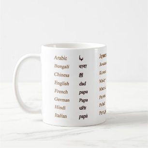 Dad in 24  Different Languages of The World Coffee Mug