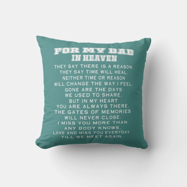 DAD IN HEAVEN THROW PILLOW (Front)