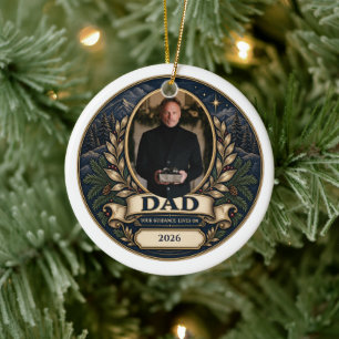 Dad In Loving Memory Personalized Photo Ceramic Ornament