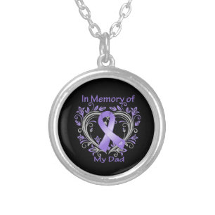Dad - In Memory Heart Hodgkins Disease Silver Plated Necklace