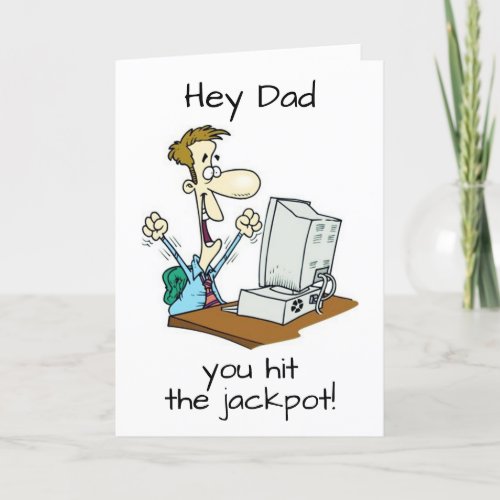 DAD IS 50  SO LUCKYHAS ME FOR A SON CARD