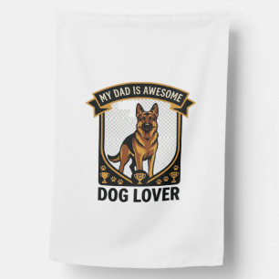 Dad Is Awesome Dog Lover German Shepherd Paws_1 House Flag