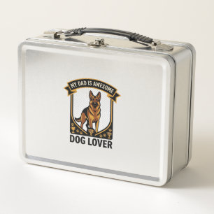 Dad Is Awesome Dog Lover German Shepherd Paws_1 Metal Lunch Box