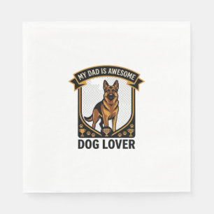Dad Is Awesome Dog Lover German Shepherd Paws_1 Napkins