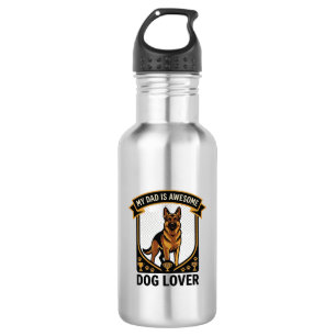 Dad Is Awesome Dog Lover German Shepherd Paws_1 Stainless Steel Water Bottle
