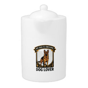 Dad Is Awesome Dog Lover German Shepherd Paws_1 Teapot