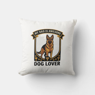Dad Is Awesome Dog Lover German Shepherd Paws_1 Throw Pillow