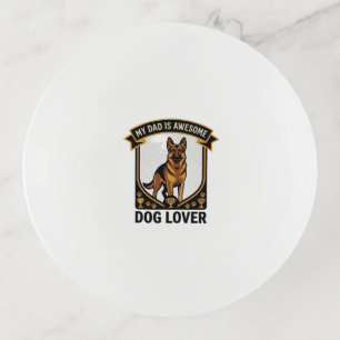 Dad Is Awesome Dog Lover German Shepherd Paws_1 Trinket Tray