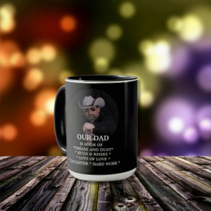 Dad is Dust and Grease Cowboy Hat & Guitar Mug