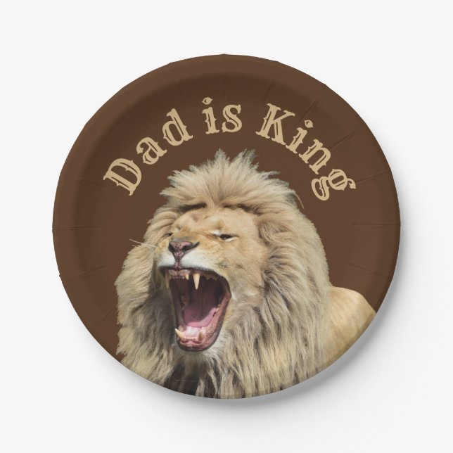Dad is King Father’s Day Party Paper Plates (Front)