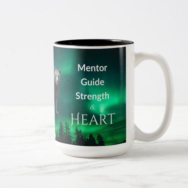 Dad Is Mentor, Guide, Strength & Heart Bear Mug (Right)