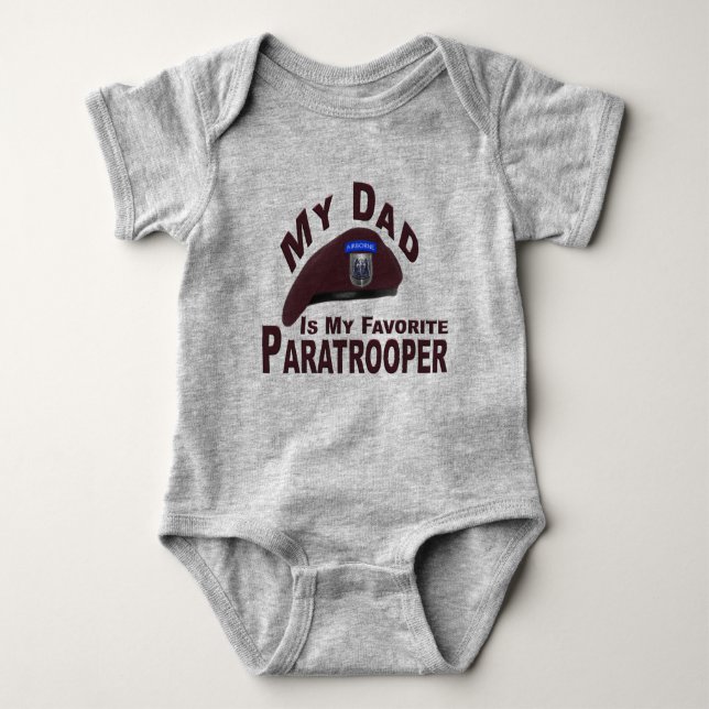 Dad is My Favorite 82nd Airborne Paratrooper Baby Bodysuit (Front)