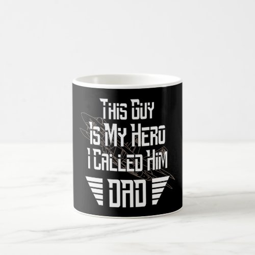 Dad Is My Hero With Fighter Jet Picture Coffee Mug