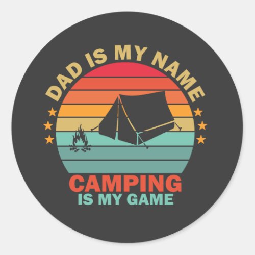 Dad is My Name Beekeeping is My Game Classic Round Sticker