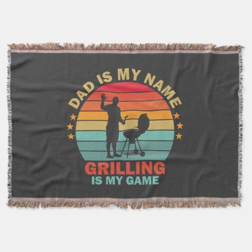 Dad is My Name Beekeeping is My Game Throw Blanket