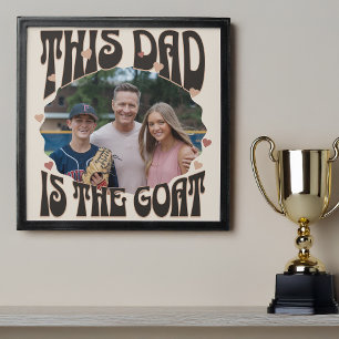 Dad is the Goat Retro Greatest of All Time Photo Peel And Stick Photo Tile
