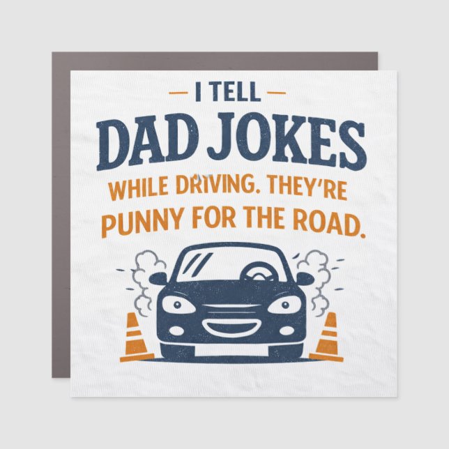 Dad Joke Car Magnet (Front)